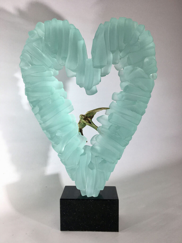 Swallow in the Heart of the Wind Sculpture by Katarzyna Bułka-Matłacz